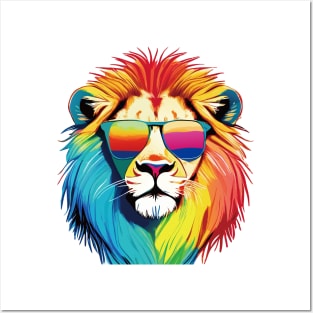 Psychedelic Lion: A Colorful Pop Art Delight Posters and Art